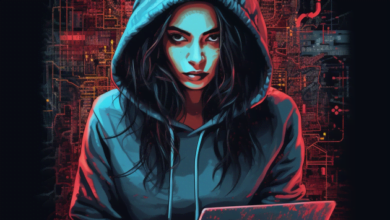 Latina in hacker hoody
